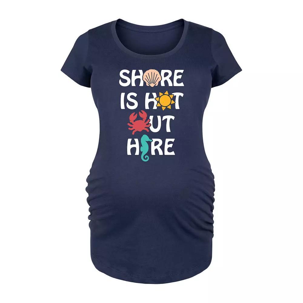 Maternity Shore is Hot Out Here Graphic Tee, Womens Blue Product Image