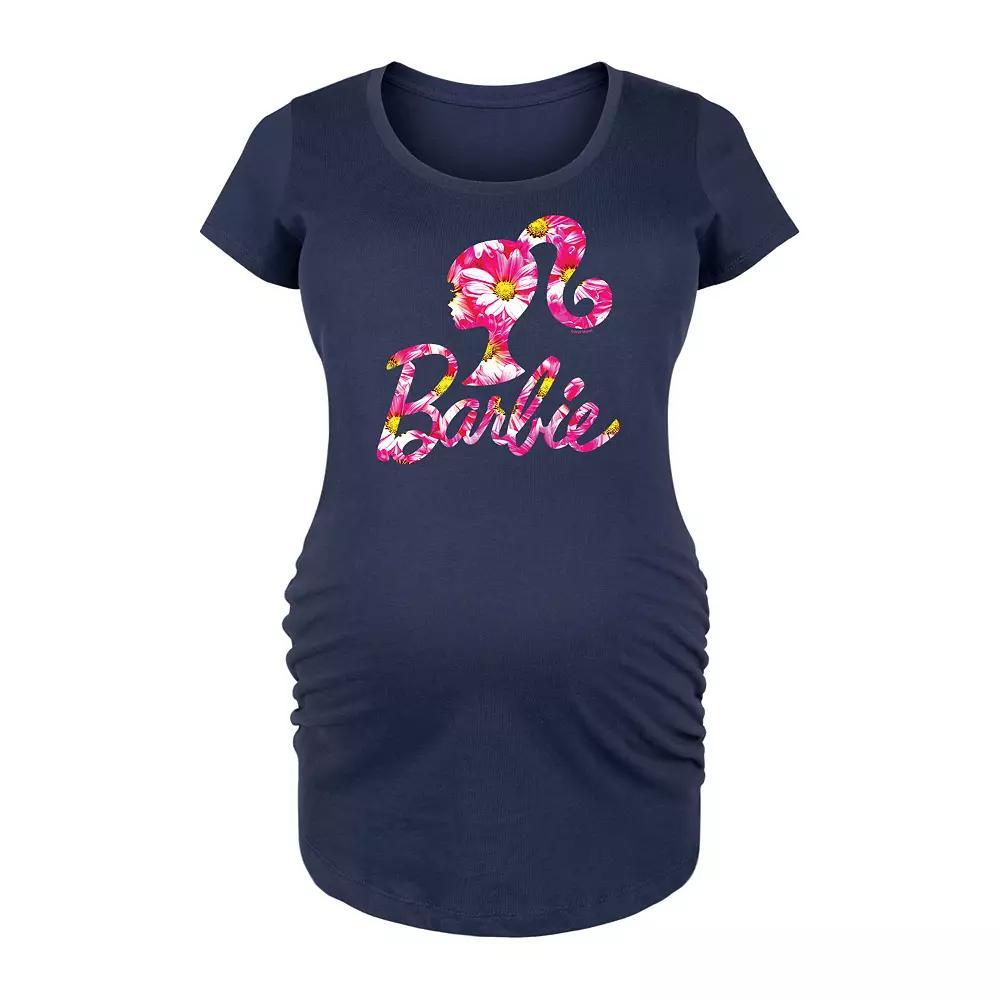 Maternity Barbie Pink Daisy Logo Graphic Tee, Womens Blue Product Image