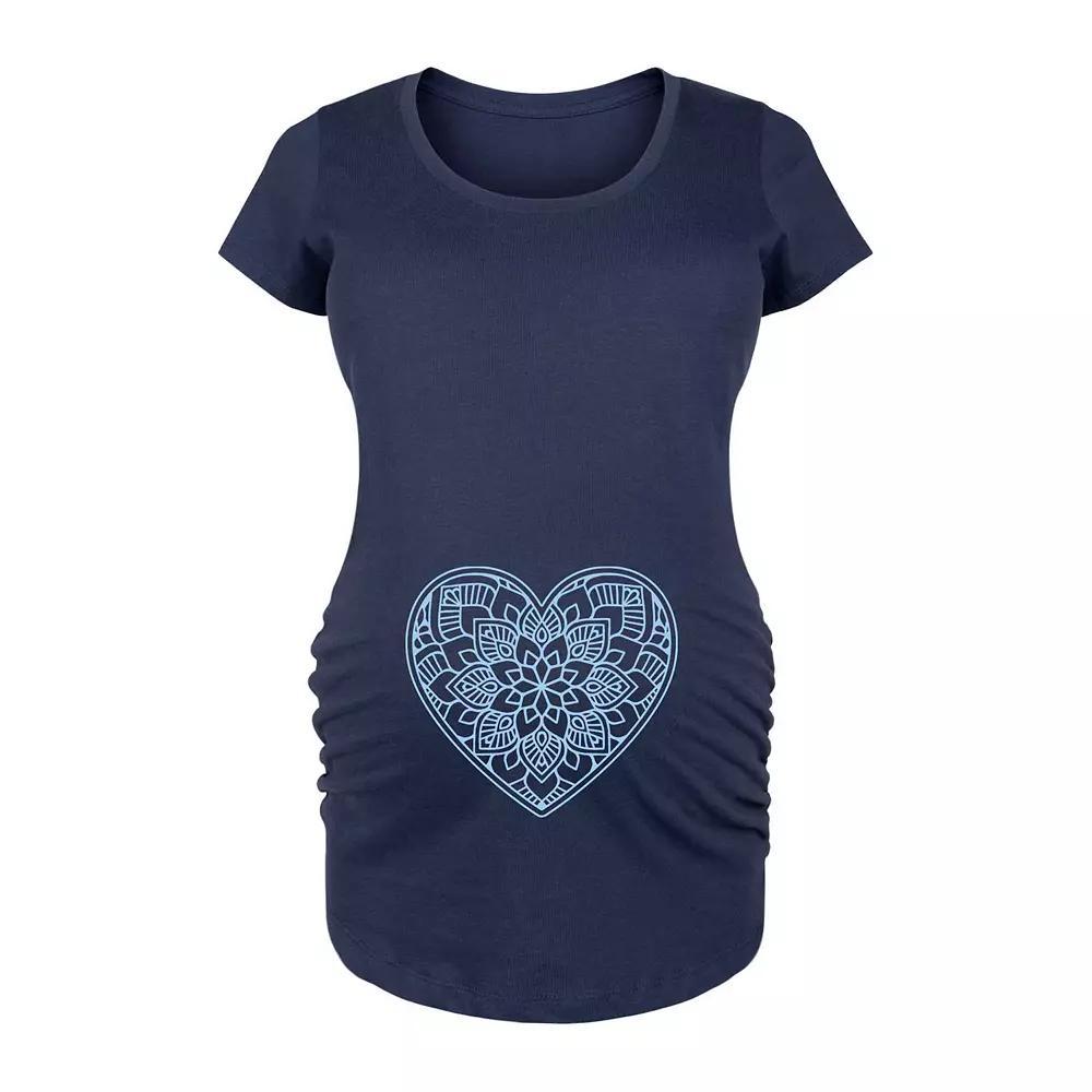 Maternity Decorative Blue Heart Graphic Tee, Womens Product Image