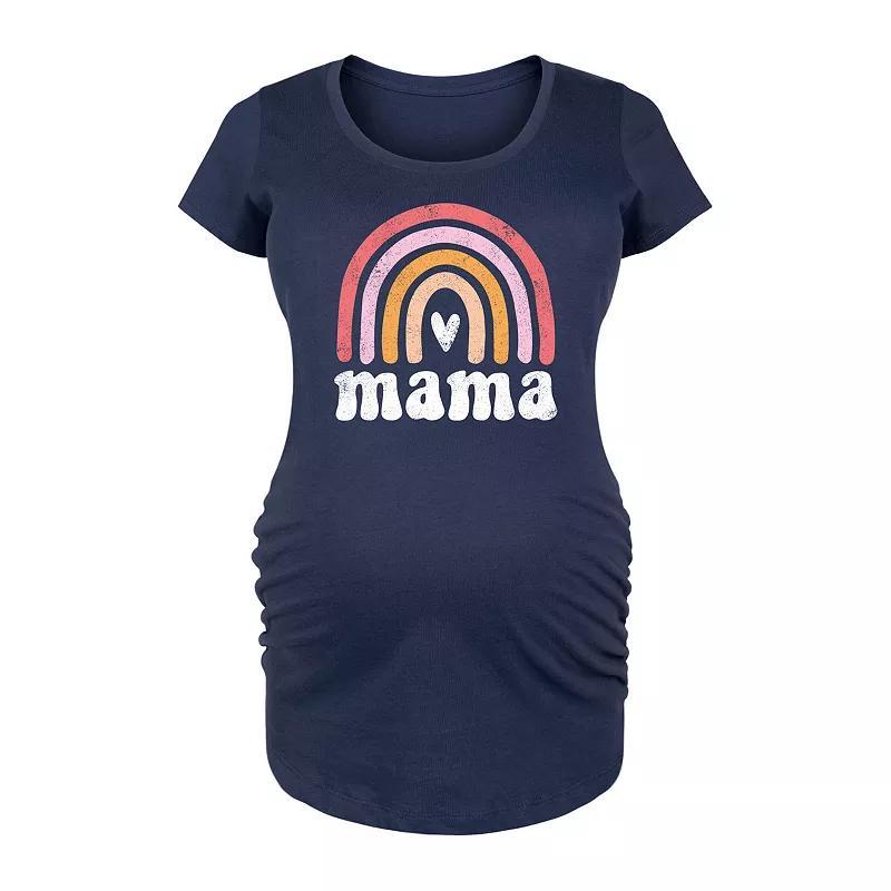 Maternity Rainbow Mama Graphic Tee, Womens Blue Product Image