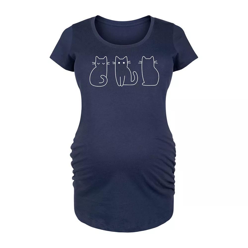 Maternity Cat Outlines Graphic Tee, Women's, Size: XXL-MAT, Blue Product Image
