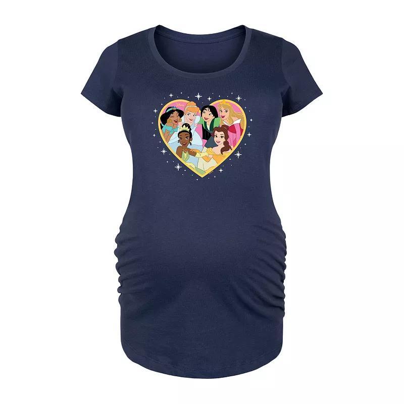 Maternity Barbie Logo Pink Glitter Graphic Tee, Womens Blue Product Image