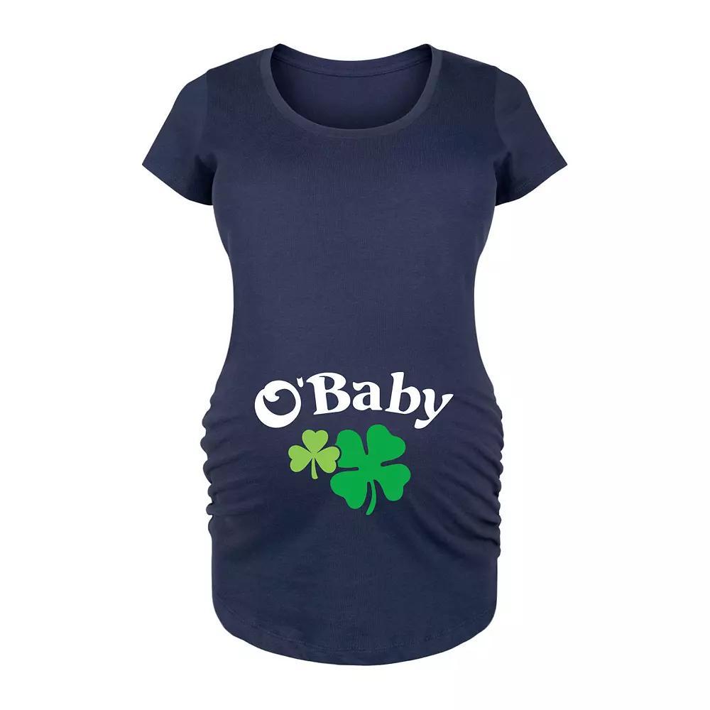 Maternity O Baby Graphic Tee, Womens Heather Grey Product Image