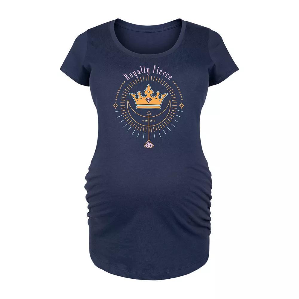 Disney Princess Maternity Royally Fierce Graphic Tee, Womens Blue Product Image