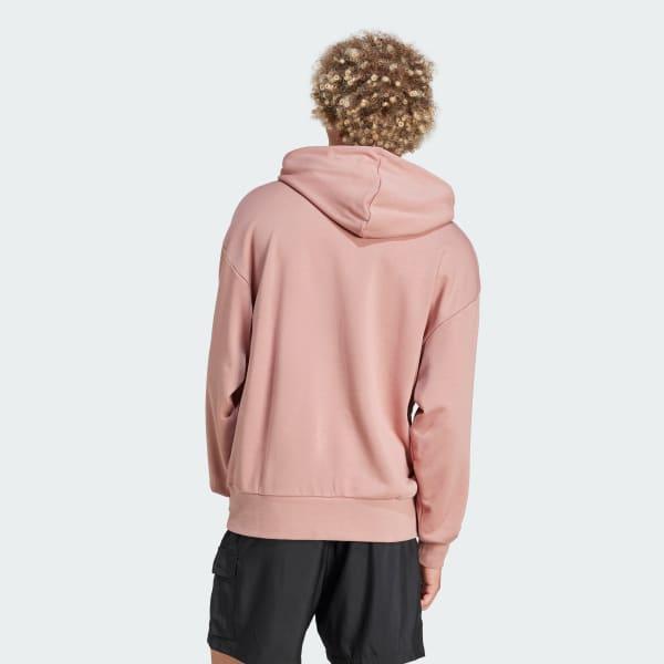 adidas Essentials Loose-Fit 3 Bar Logo French Terry Hoodie Warm Clay 2XL Mens Product Image