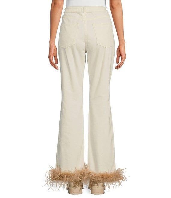 Gianni Bini x Nastia Liukin Anna Denim Straight Leg Feather Detail Jeans Product Image
