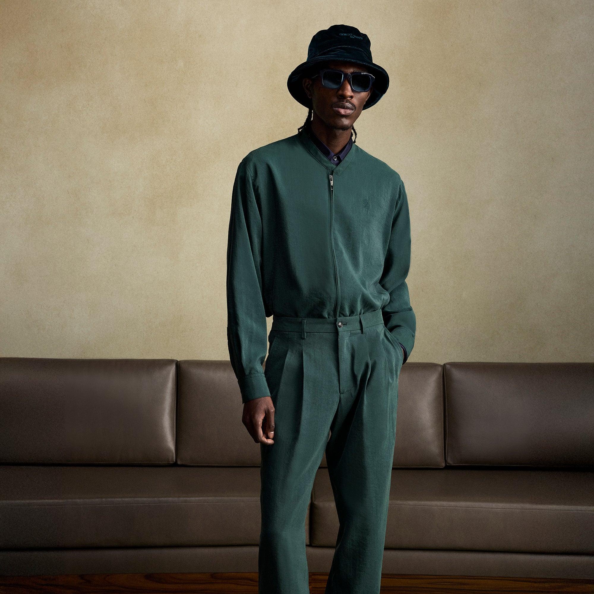 Kith & Giorgio Armani Front Zip Shirt - Stadium Male Product Image