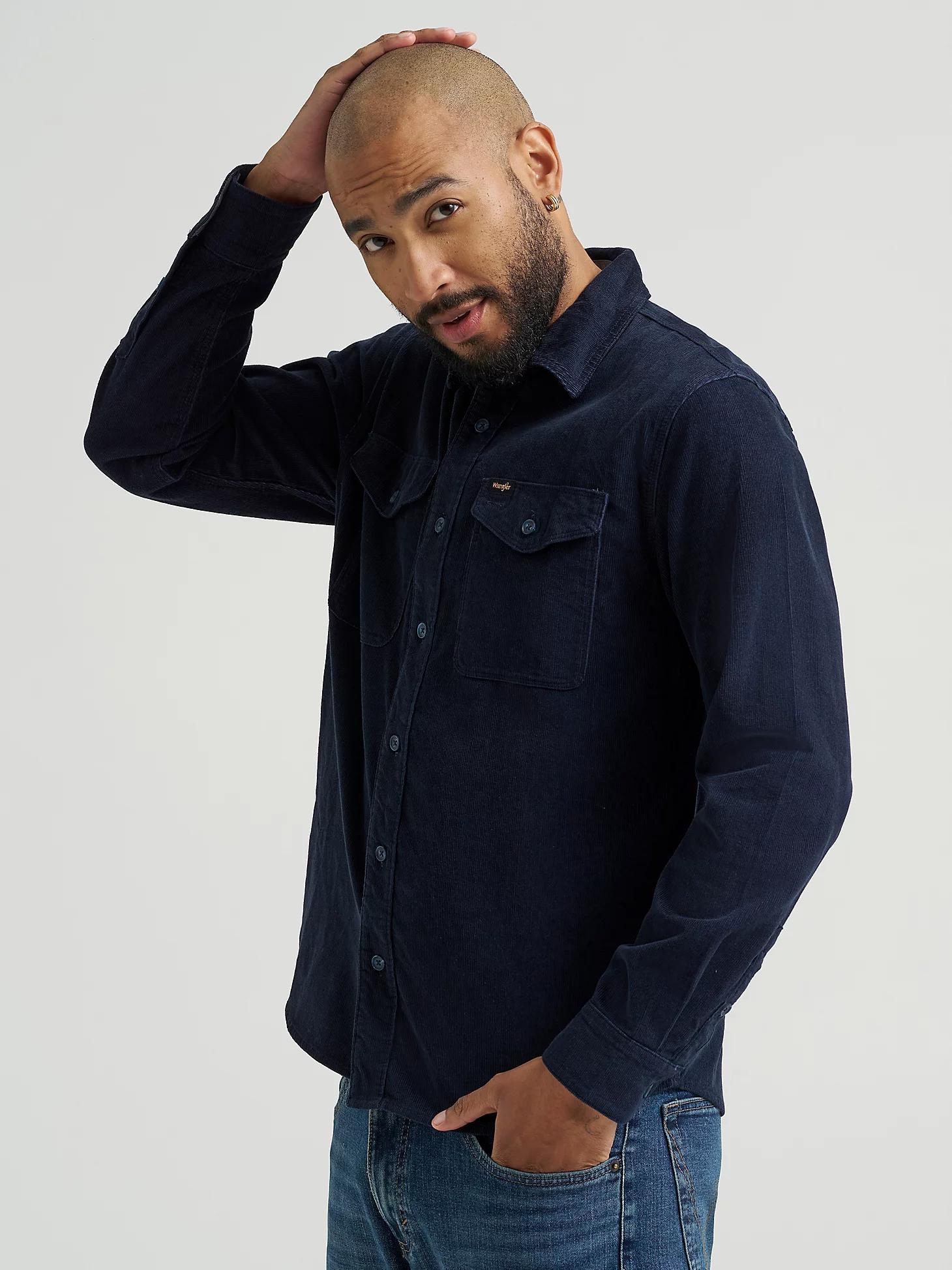 Men's Corduroy Shirt in Dark Sapphire Product Image