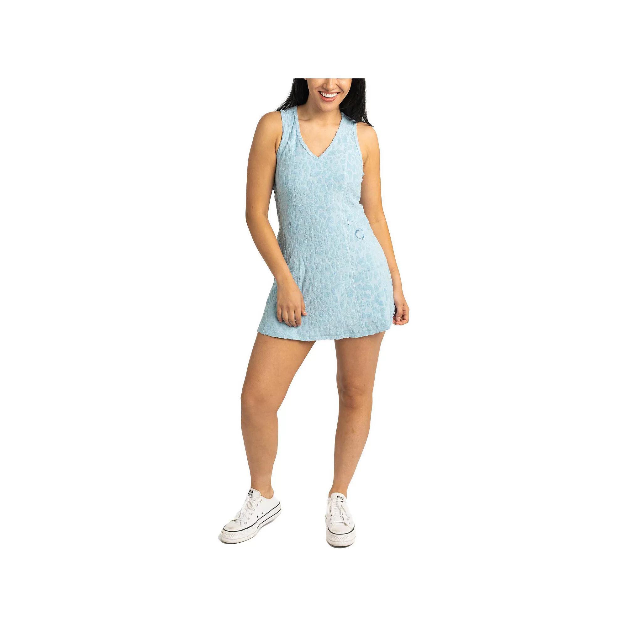 Women's Lusso Blue Chicago Cubs Tess Cheetah V-Neck Racerback Dress, Size: Small Product Image