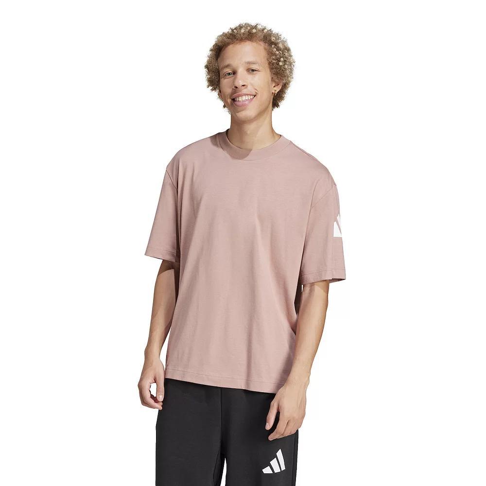 Men's adidas Essentials 3-Bar Loose Sportswear T-Shirt, Size: Medium, Warm Clay White Product Image
