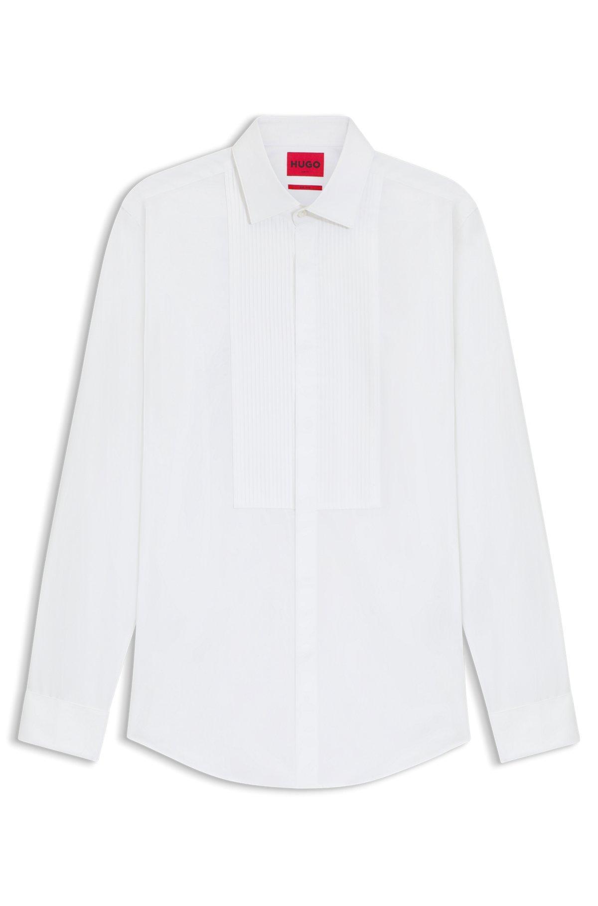 Slim-fit shirt in easy-iron striped cotton poplin Product Image