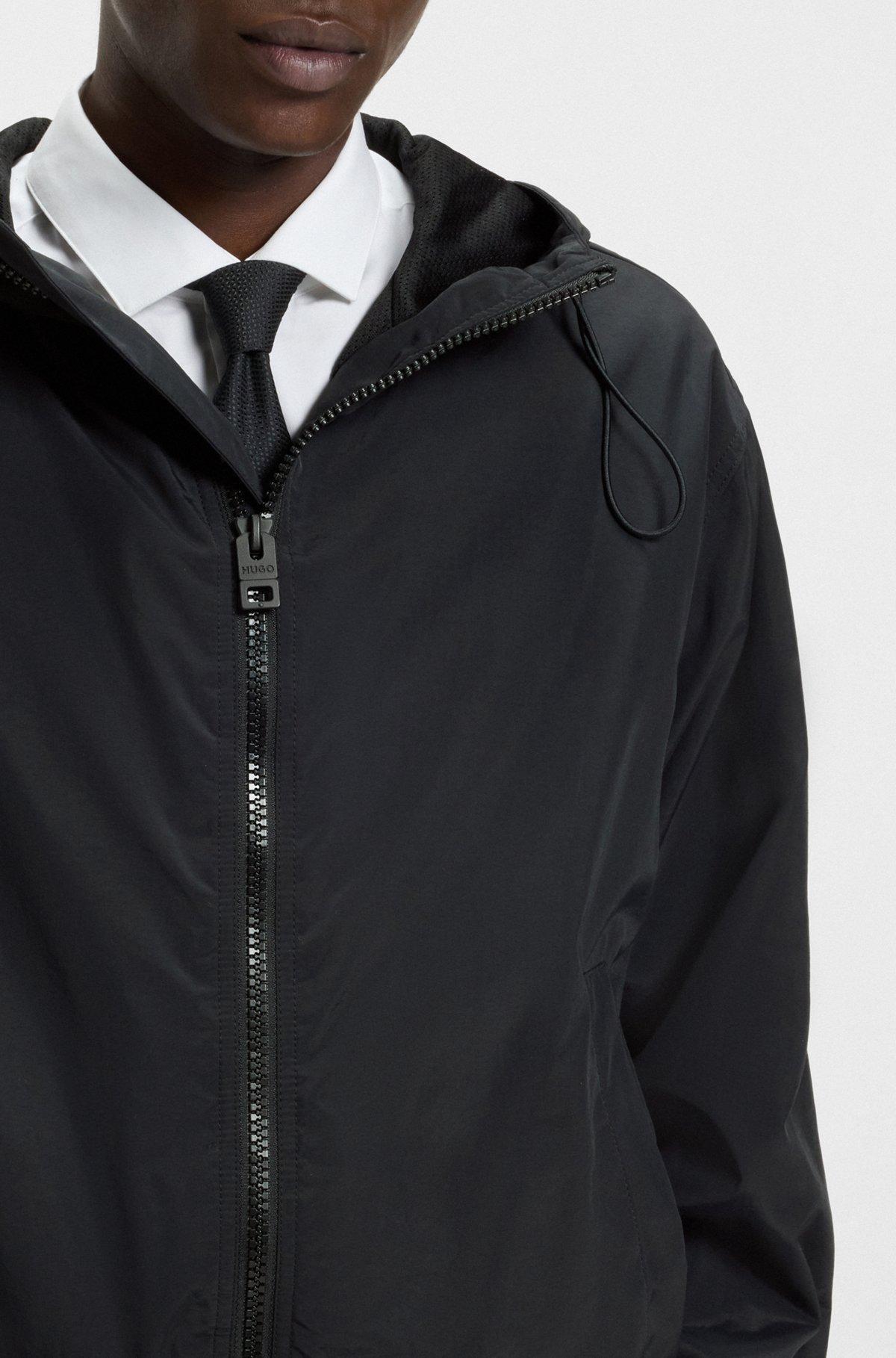 Hooded windbreaker jacket with mesh lining Product Image