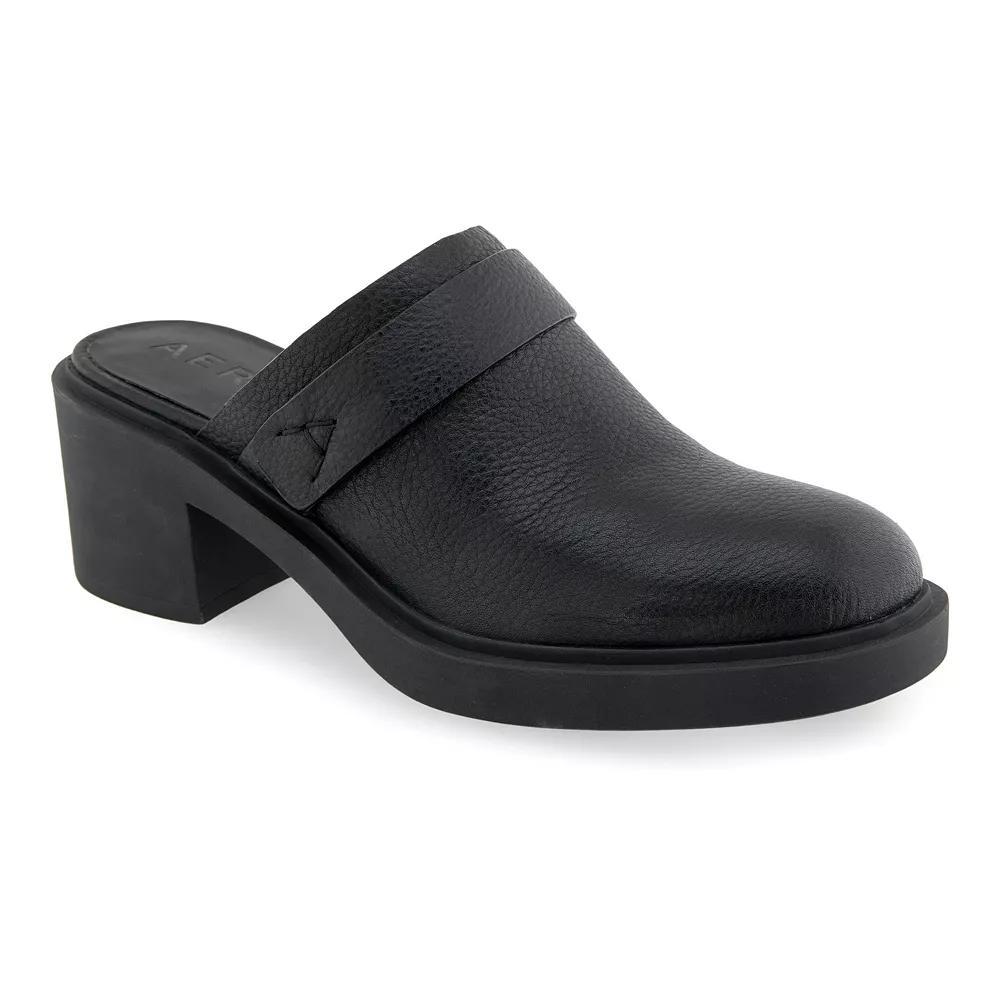 Aerosoles Gunda Women's Block Mule Heels, Size: 10, Black Pebbled Leather Product Image