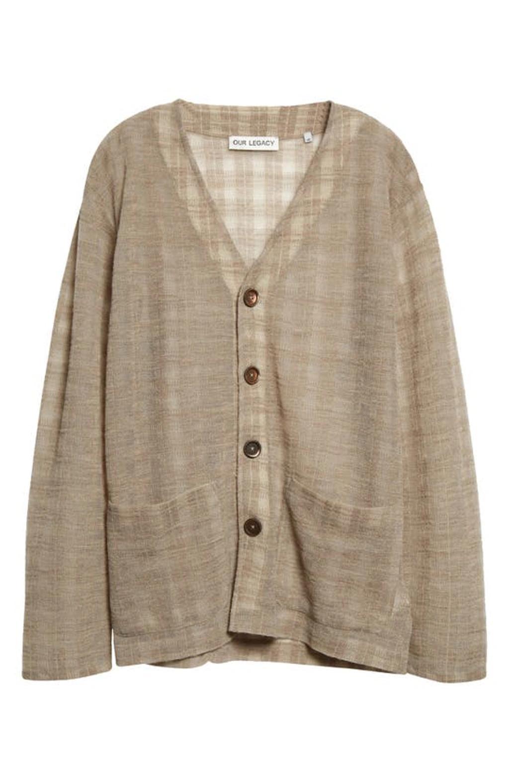 OUR LEGACY Light Brown Semi Sheer Disintegration Shirt In Grey Product Image
