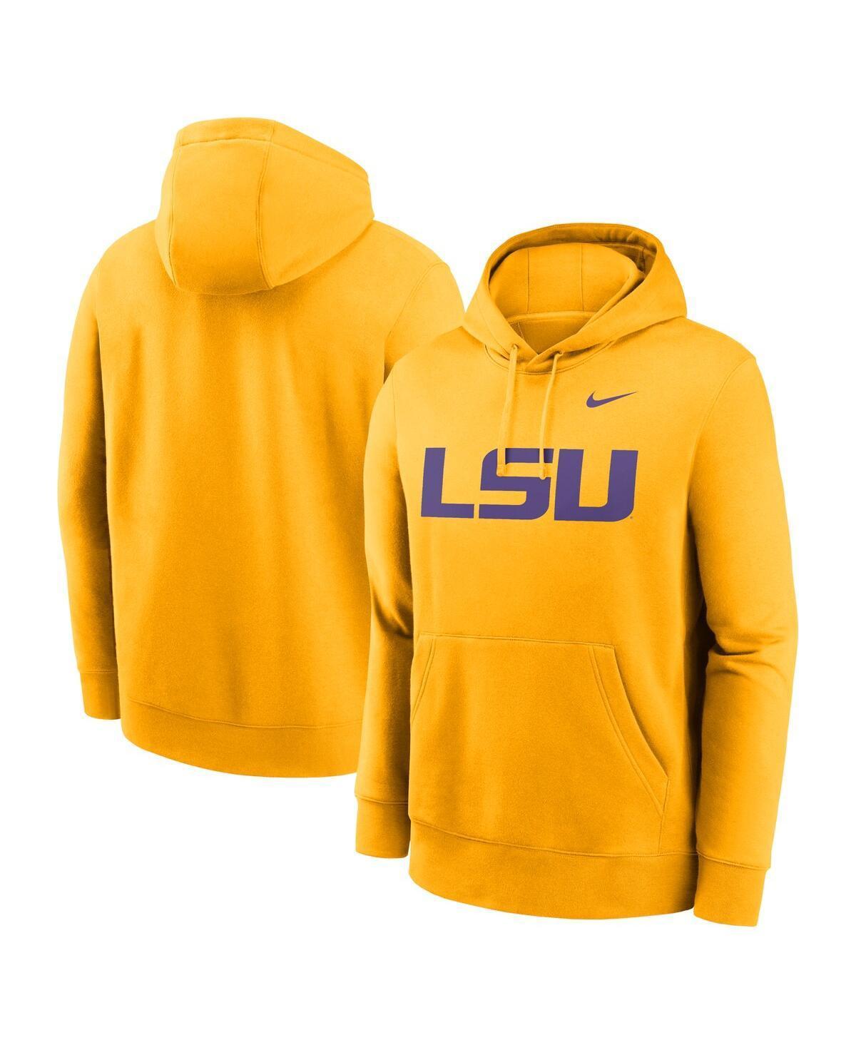 Men's Nike Gold LSU Tigers Primetime Evergreen Club Fleece Pullover Hoodie, Size: XL Product Image