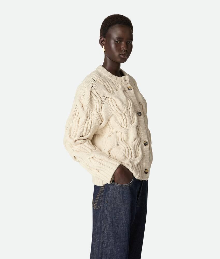 Women's Wool Cardigan in String Product Image