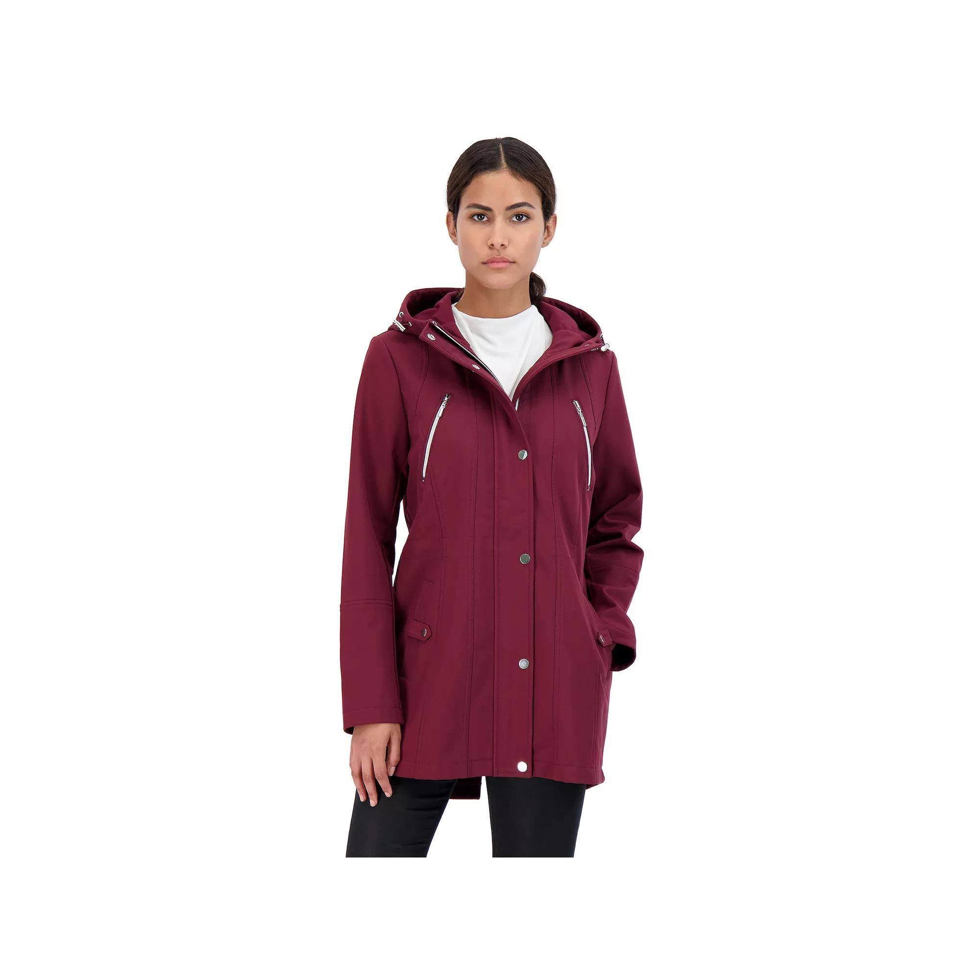 Women's Sebby Collection Hood Water-Resistant Anorak Jacket, Size: Medium, Black Product Image