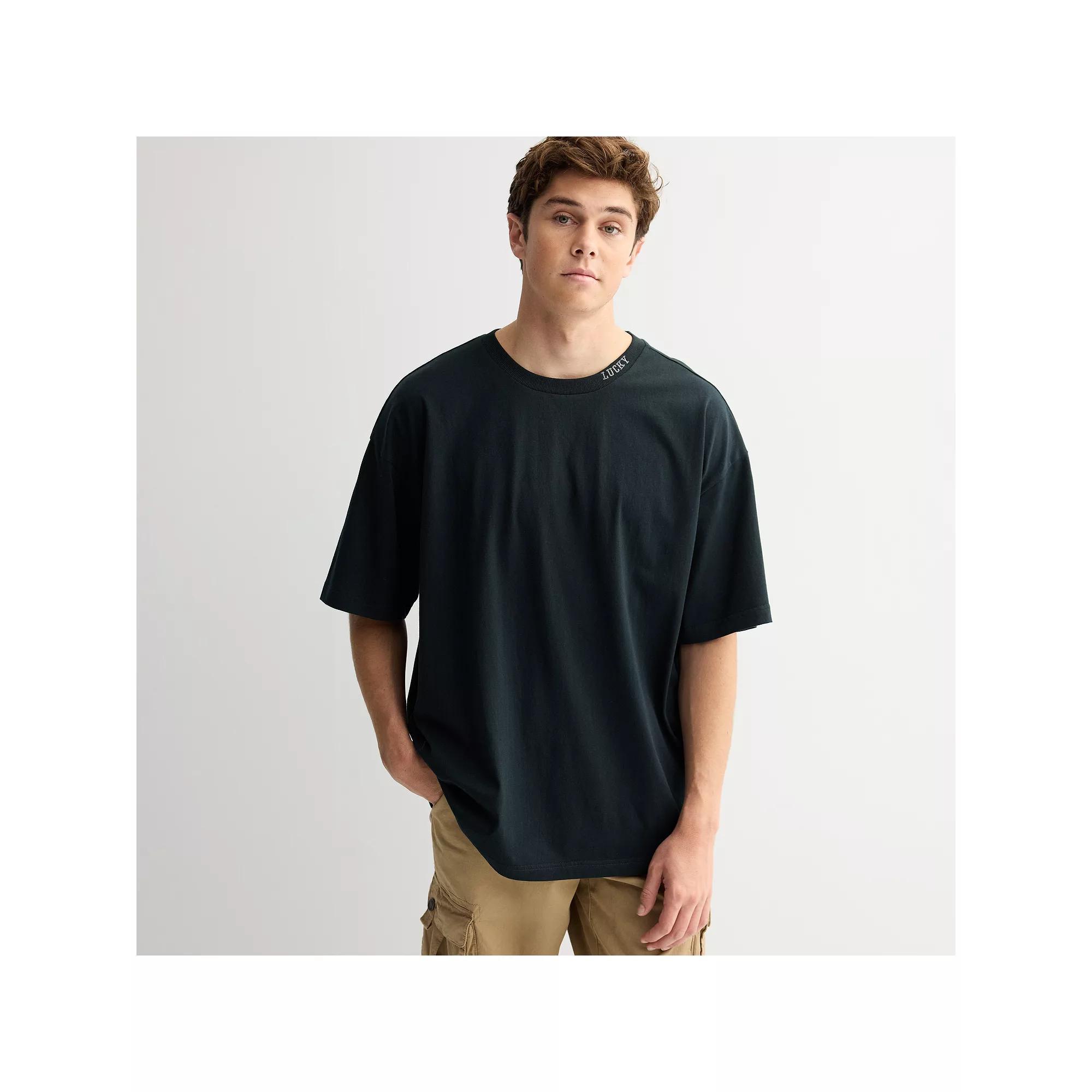 Men's Hollywood Short Sleeve Oversized Embroidered Tee, Size: Medium, Black Product Image