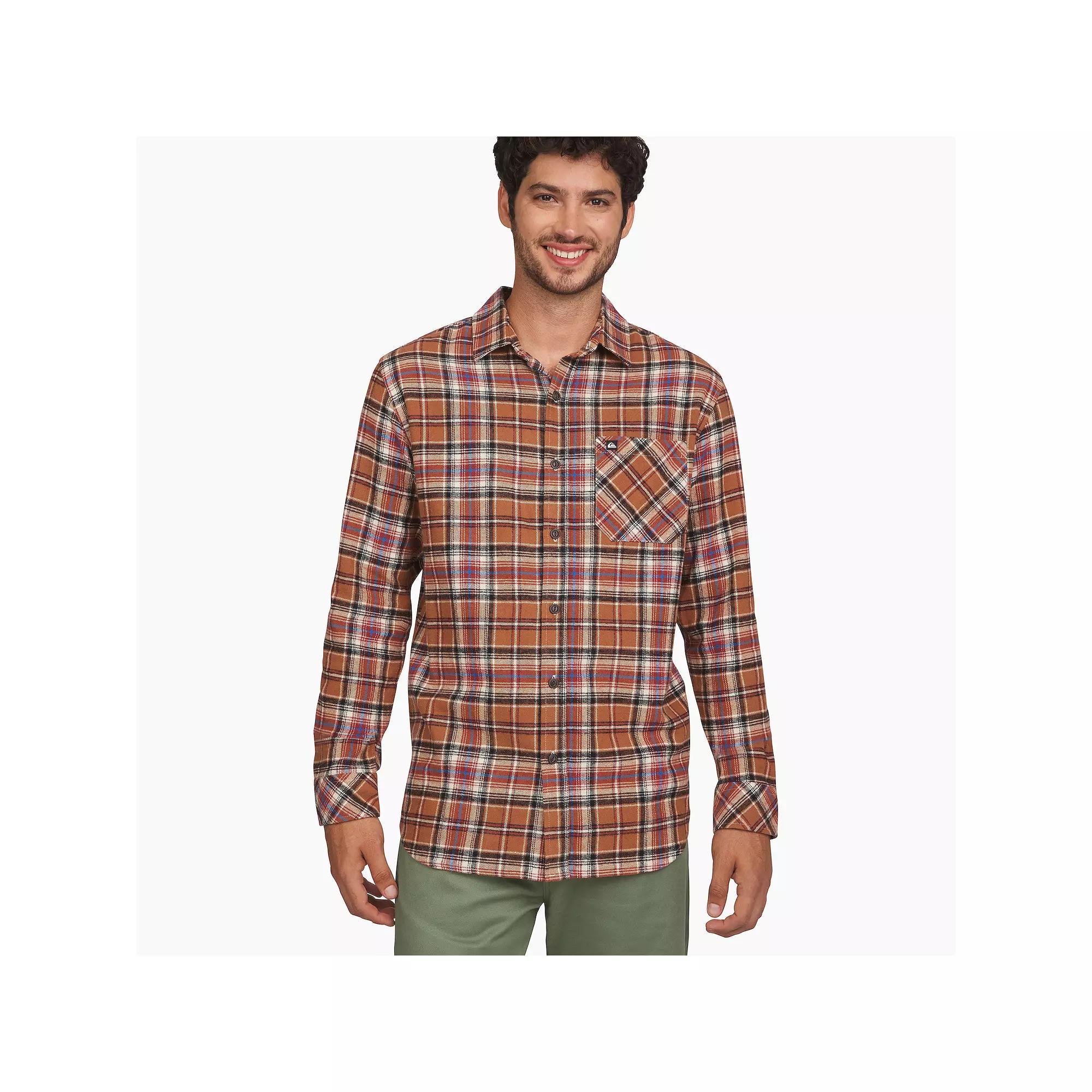 Men's Quiksilver Flannel Button Down Shirt, Size: Large, Rawhide Product Image
