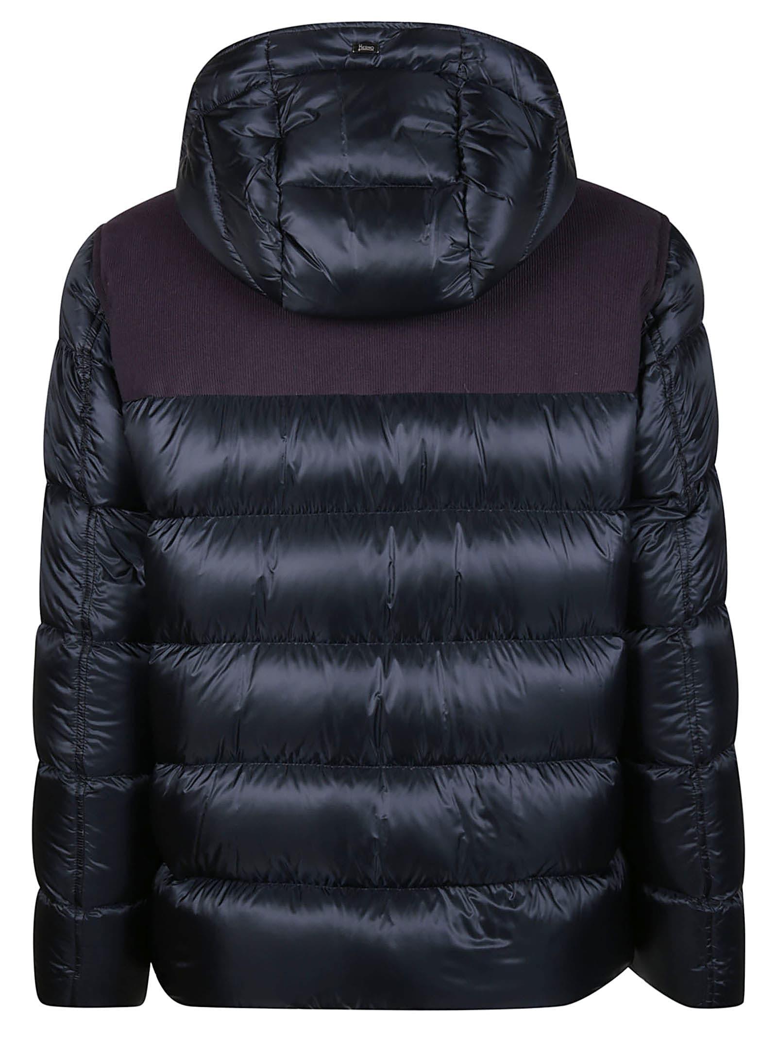 HERNO Panelled Padded Jacket In Blue Product Image