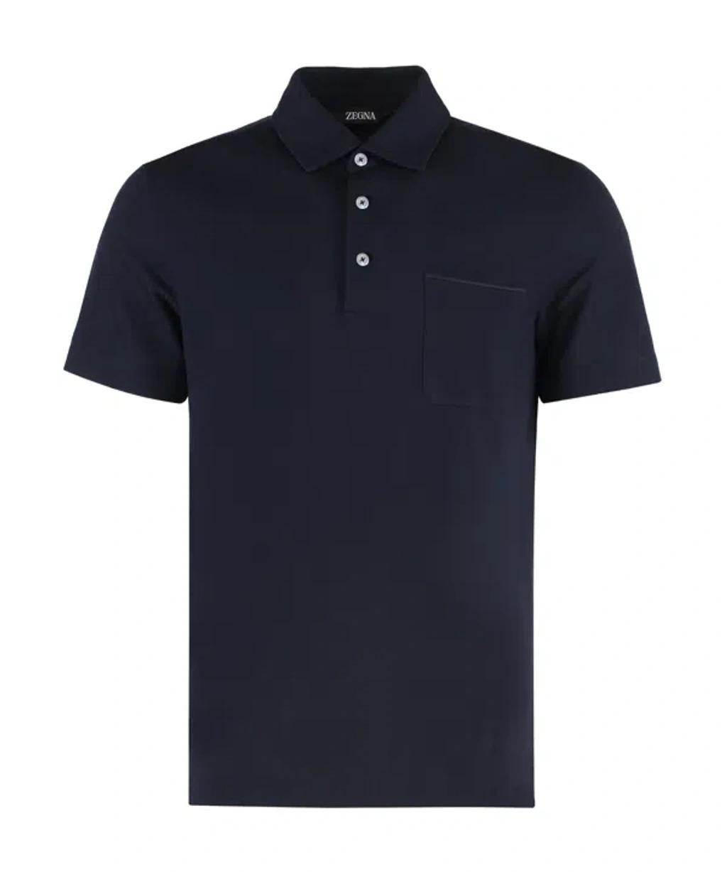 ZEGNA Short-sleeved Polo Shirt In Black Product Image