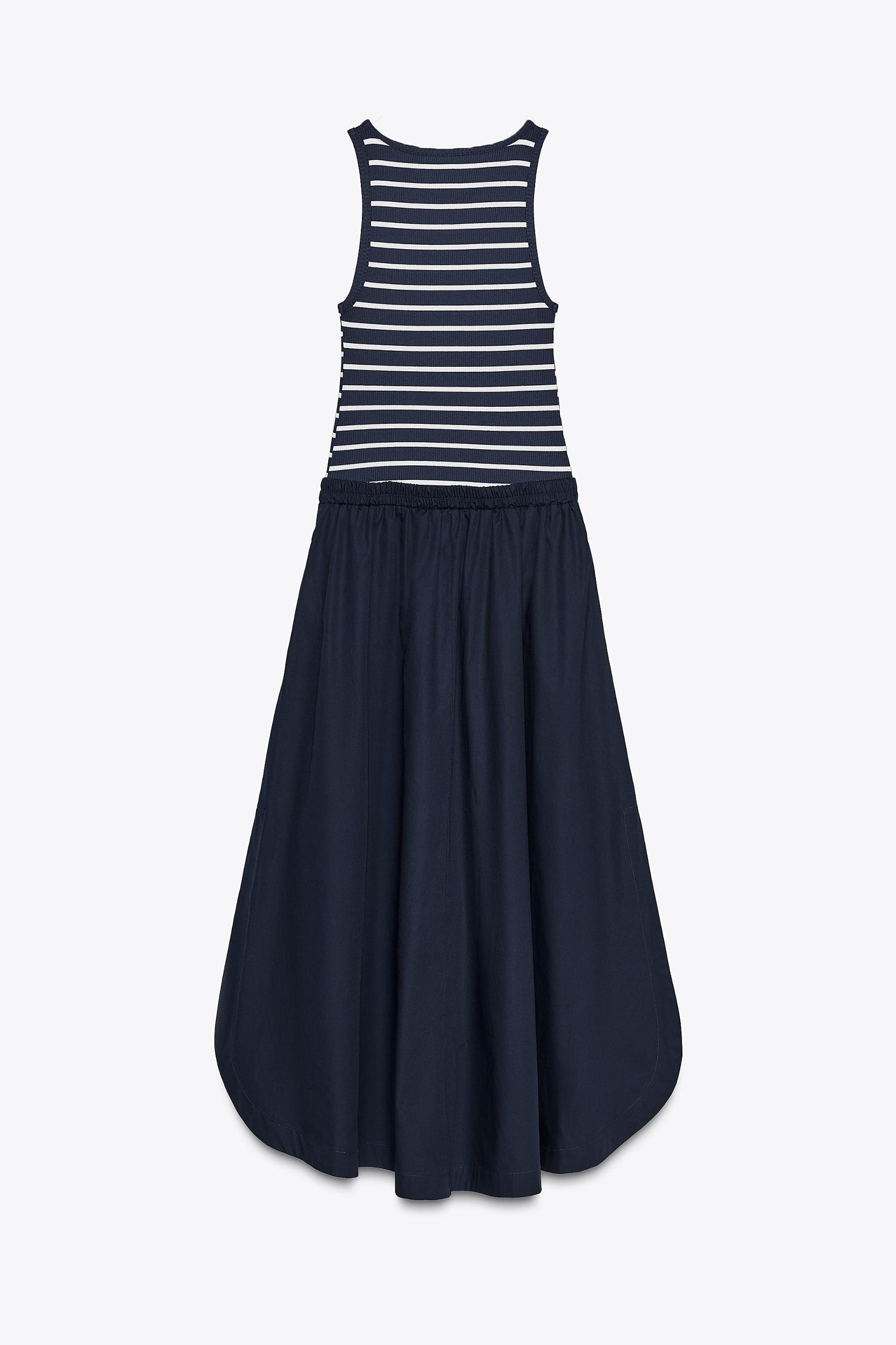 COMBINED POPLIN MIDI DRESS Product Image
