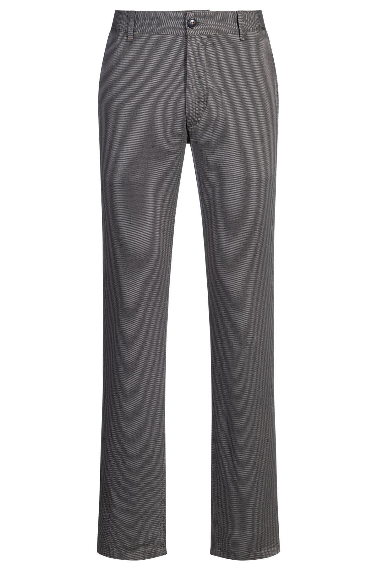 Slim-fit trousers in micro-printed stretch cotton Product Image