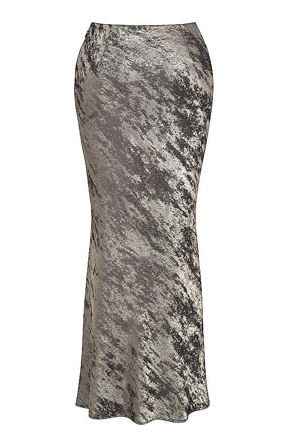 Clara  pewter bias cut midi skirt Product Image