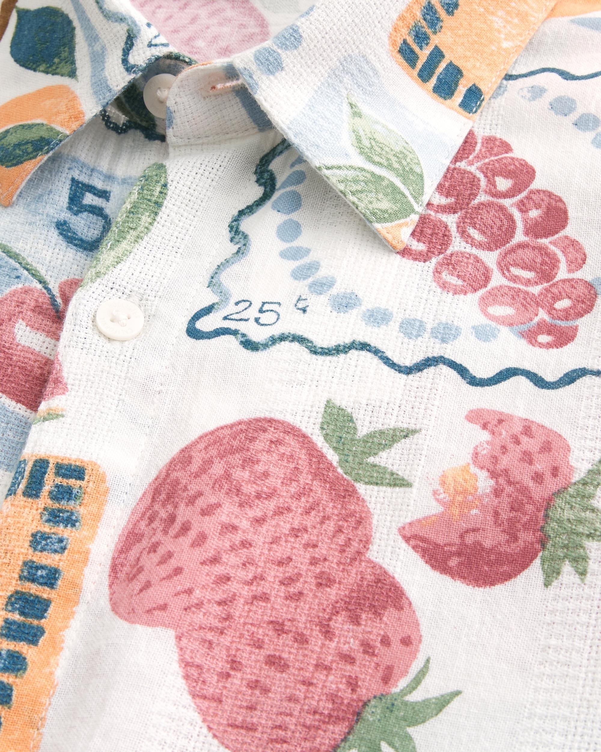 Boxy Short-Sleeve Pattern Shirt Product Image