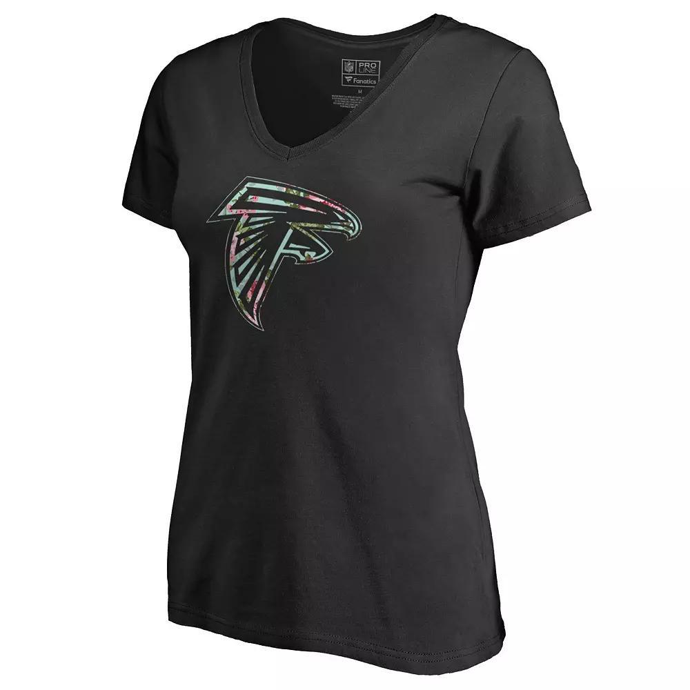 Women's Black Atlanta Falcons Lovely V-Neck T-Shirt, Size: Large Product Image