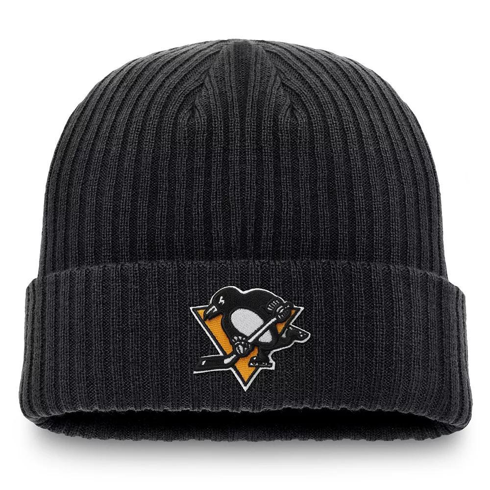 Men's Fanatics Black Pittsburgh Penguins Component Cuffed Knit Hat Product Image