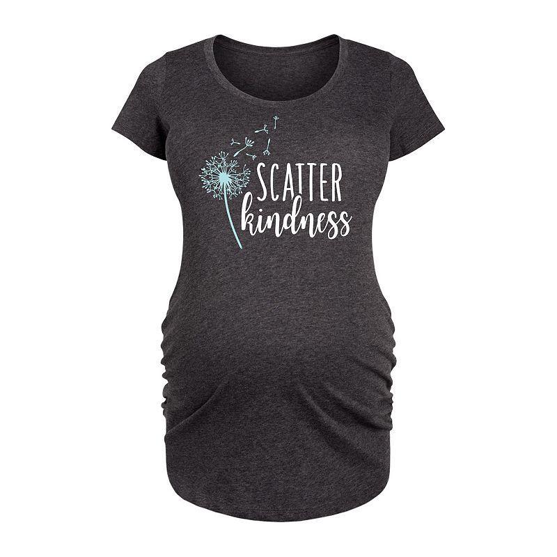 Maternity Scatter Kindness Graphic Tee, Womens Heather Grey Product Image