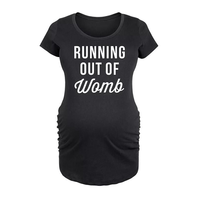 Maternity Running Out Of Womb Graphic Tee, Womens Heather Grey Product Image