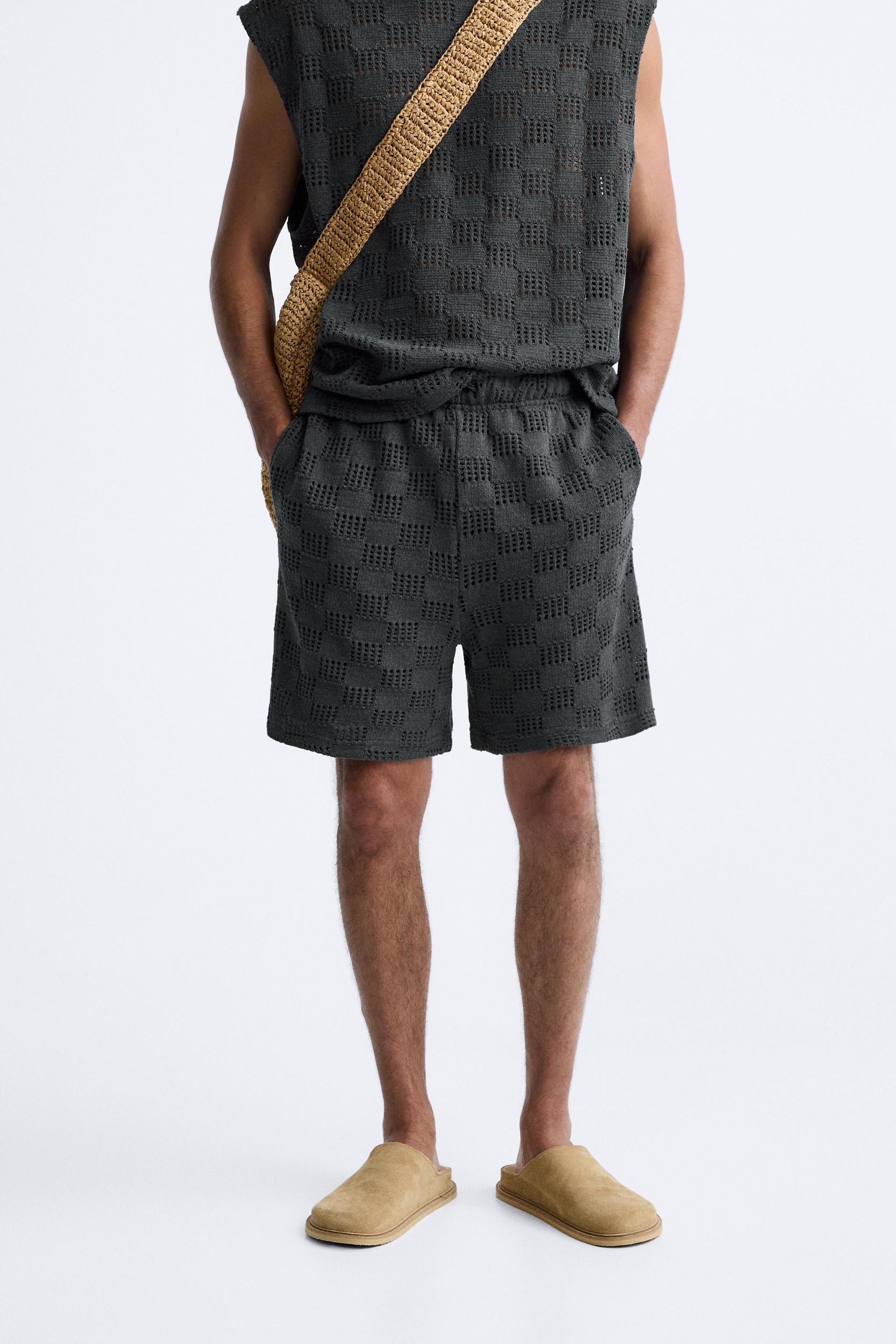 GEOMETRIC JACQUARD SHORTS Product Image