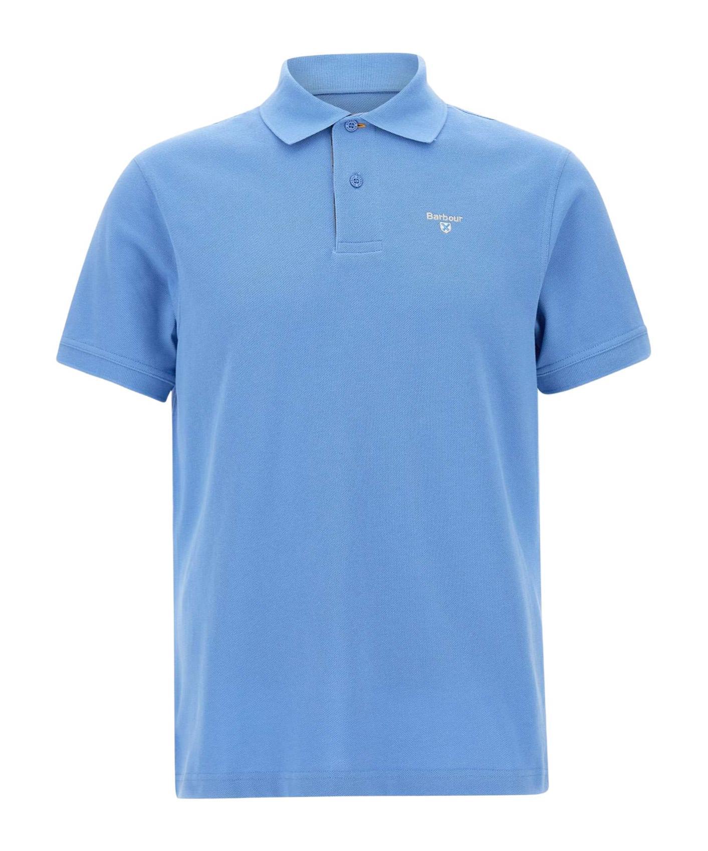 BARBOUR Short-sleeved Polo Shirt In Blue Product Image