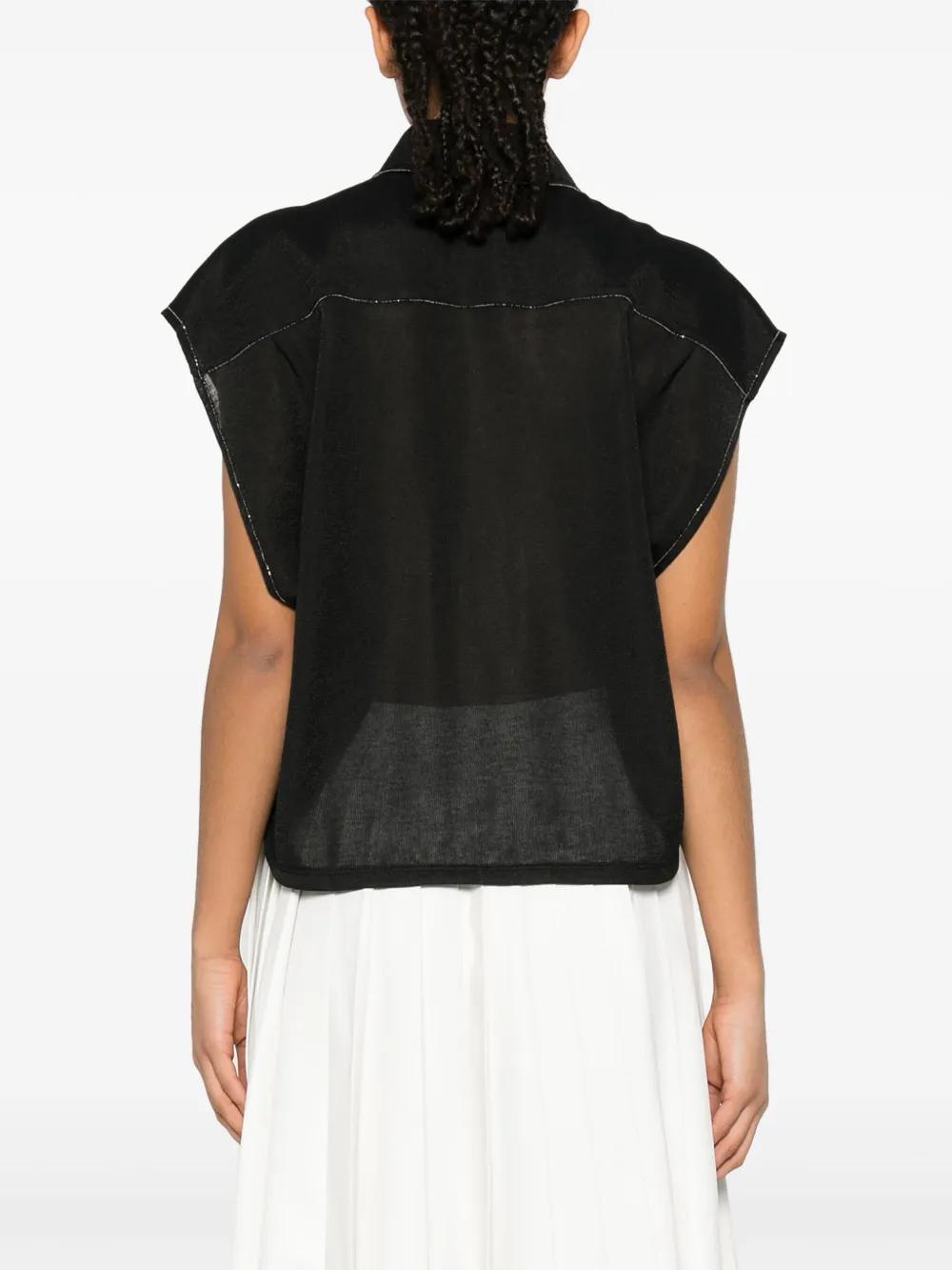 FABIANA FILIPPI Fine-knit Sleeveless Shirt In Black Product Image