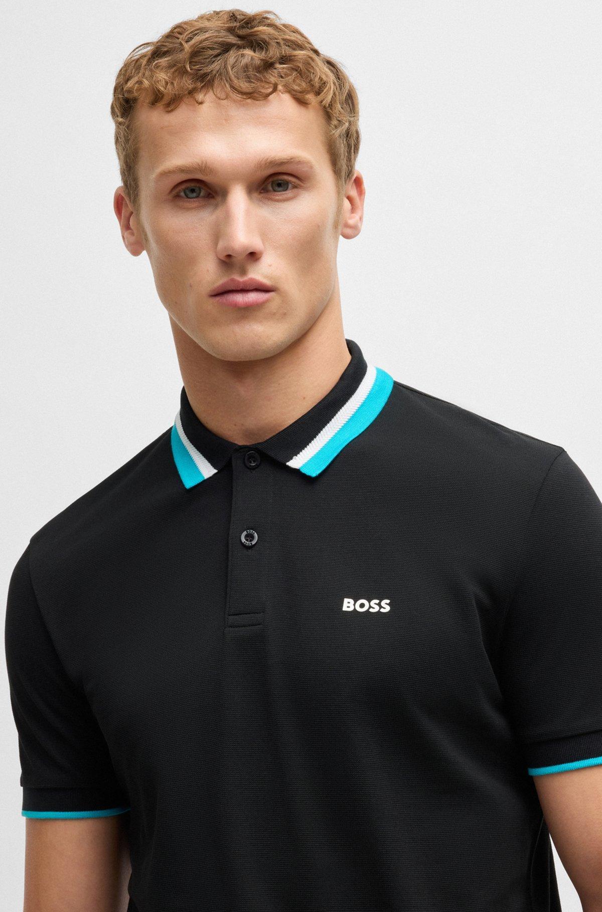 Paddy active polo shirt with contrast stripes Product Image