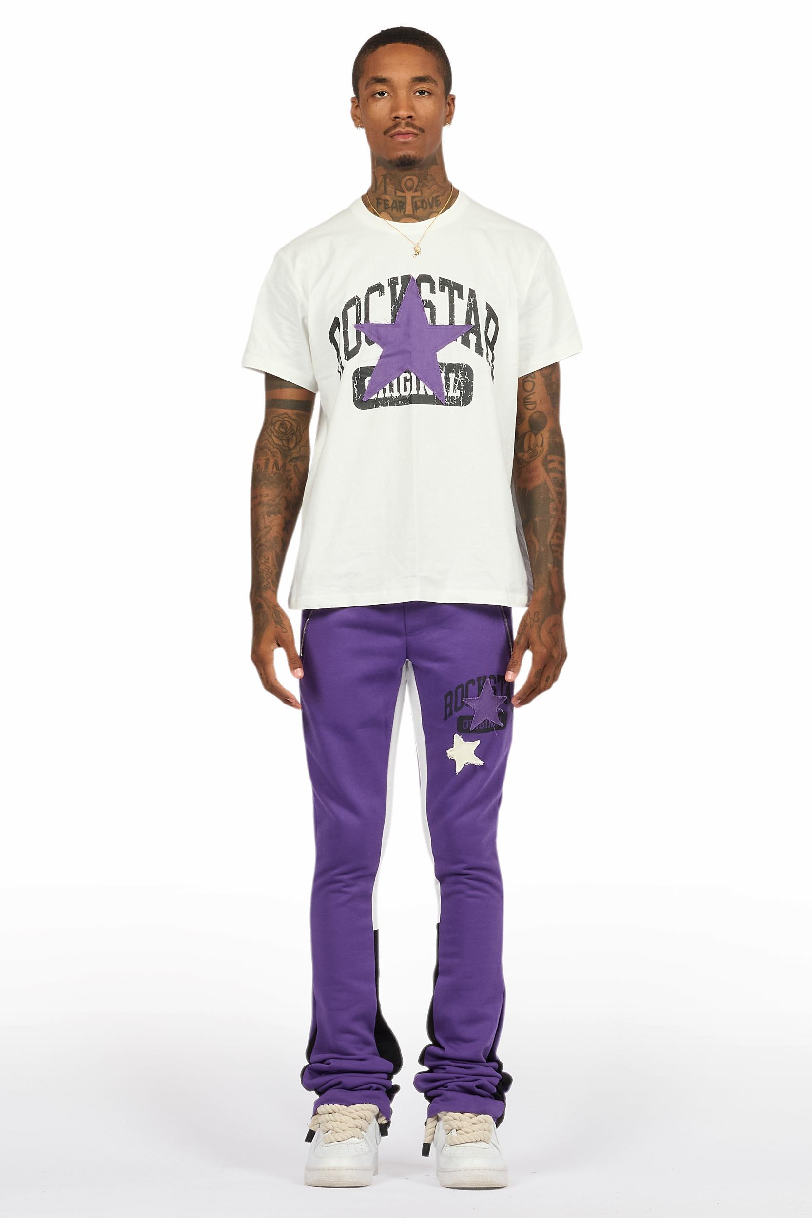 Mallor Purple/White T-Shirt/Stacked Track Set Male Product Image