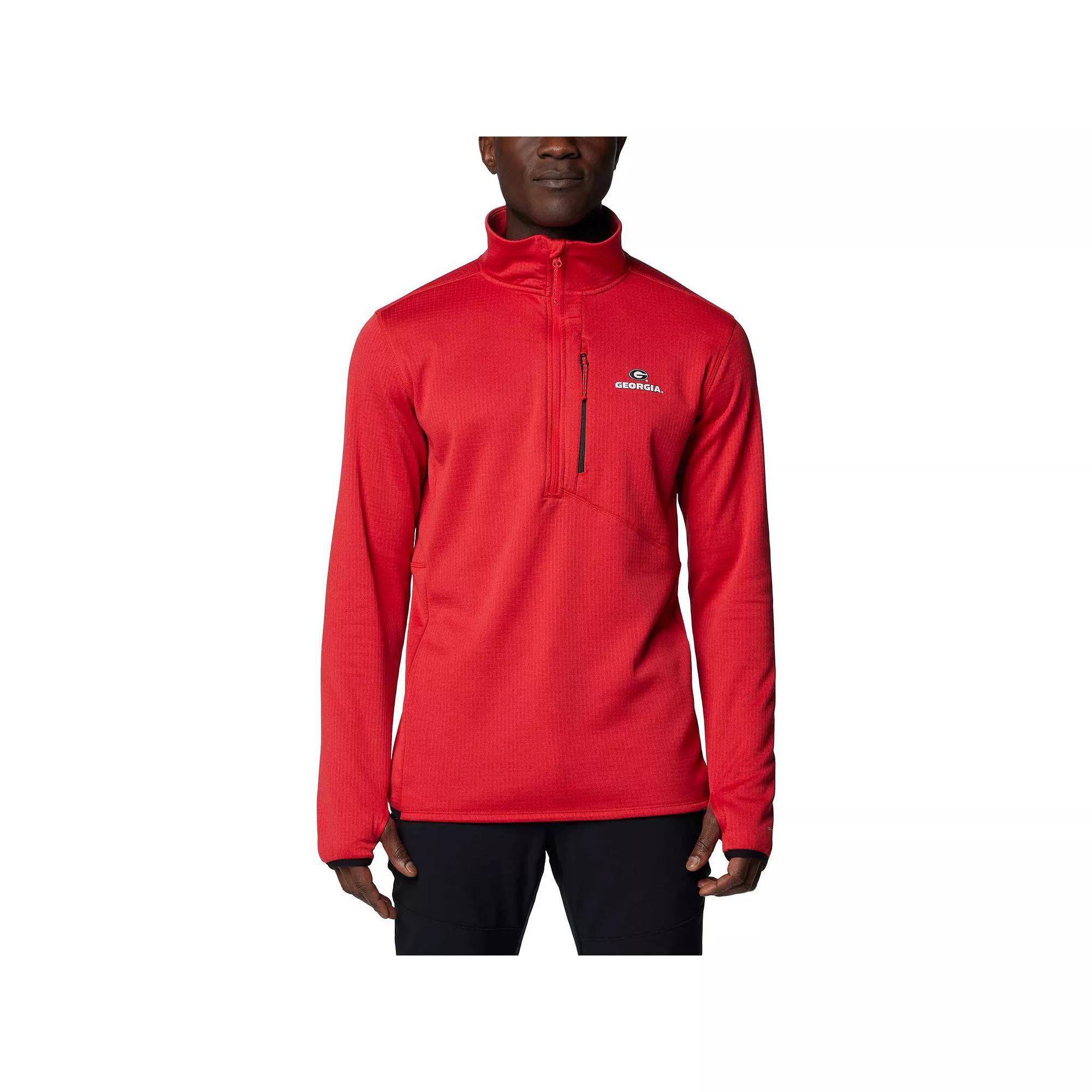 Men's Columbia Red Georgia Bulldogs Park View Grid Fleece Omni-Wick Half-Zip Jacket, Size: Medium Product Image