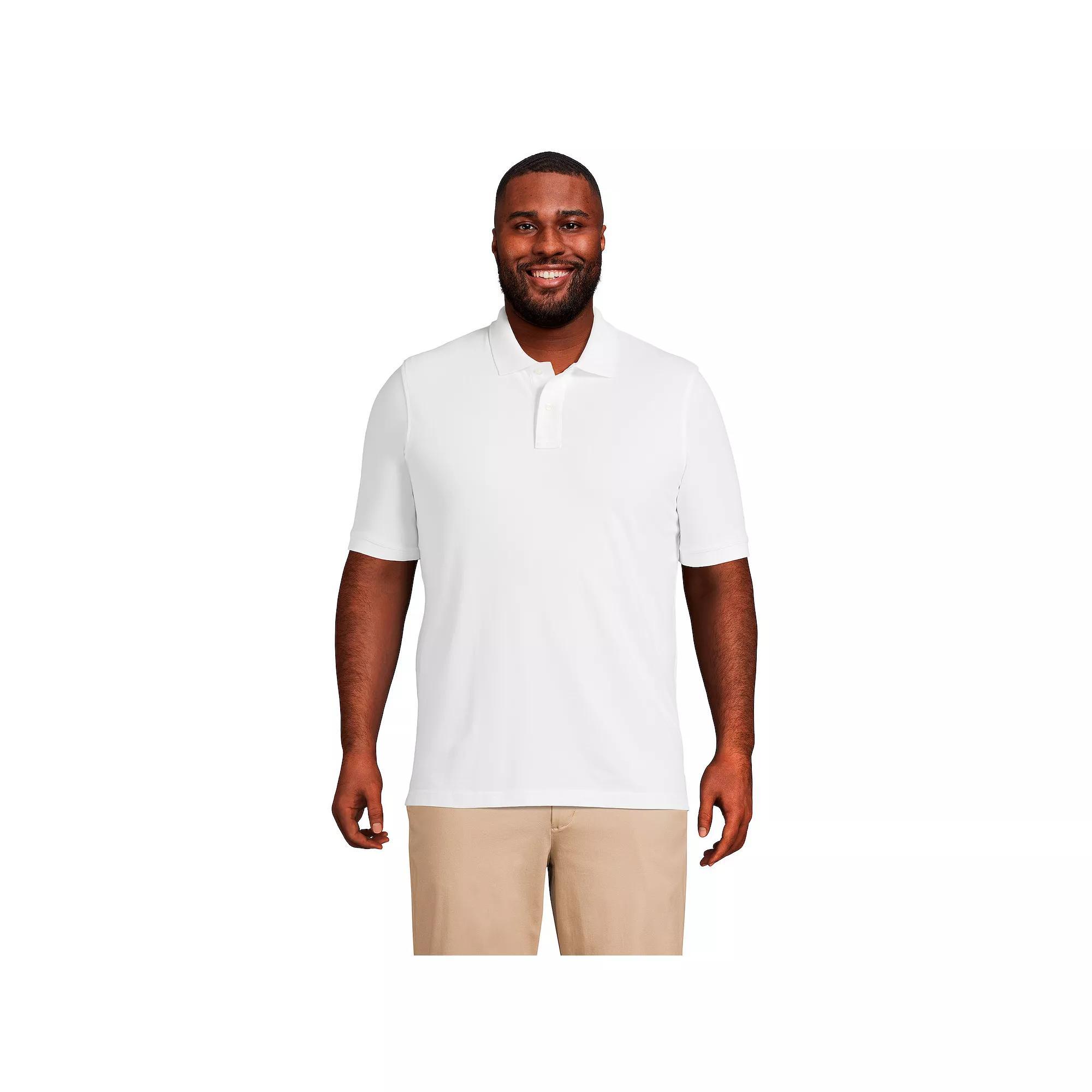 Big & Tall Lands' End Short Sleeve Comfort-First Mesh Polo Shirt, Men's, Size: XXL Tall, White Product Image