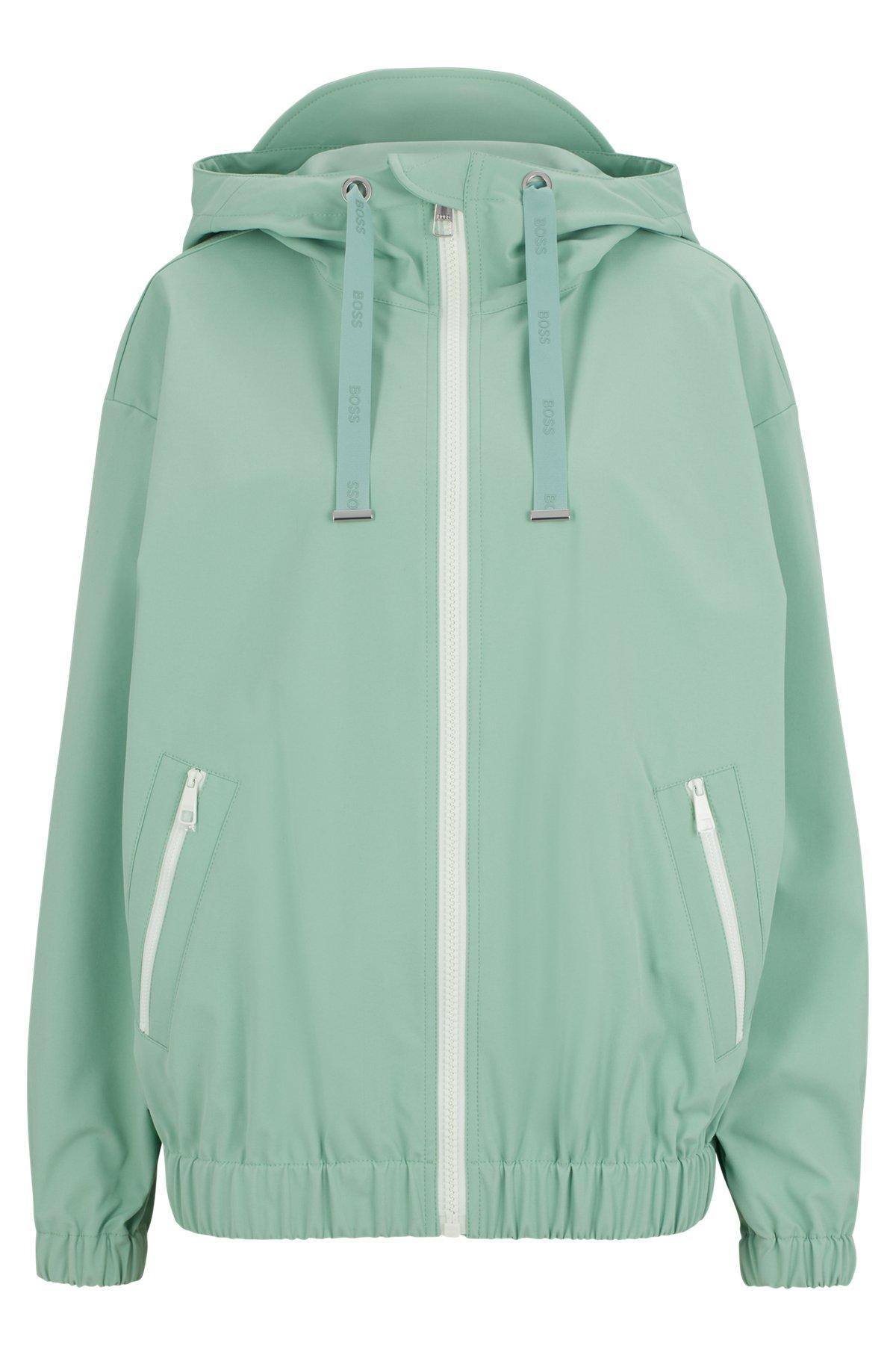 Relaxed-fit hooded jacket in water-repellent stretch fabric Product Image