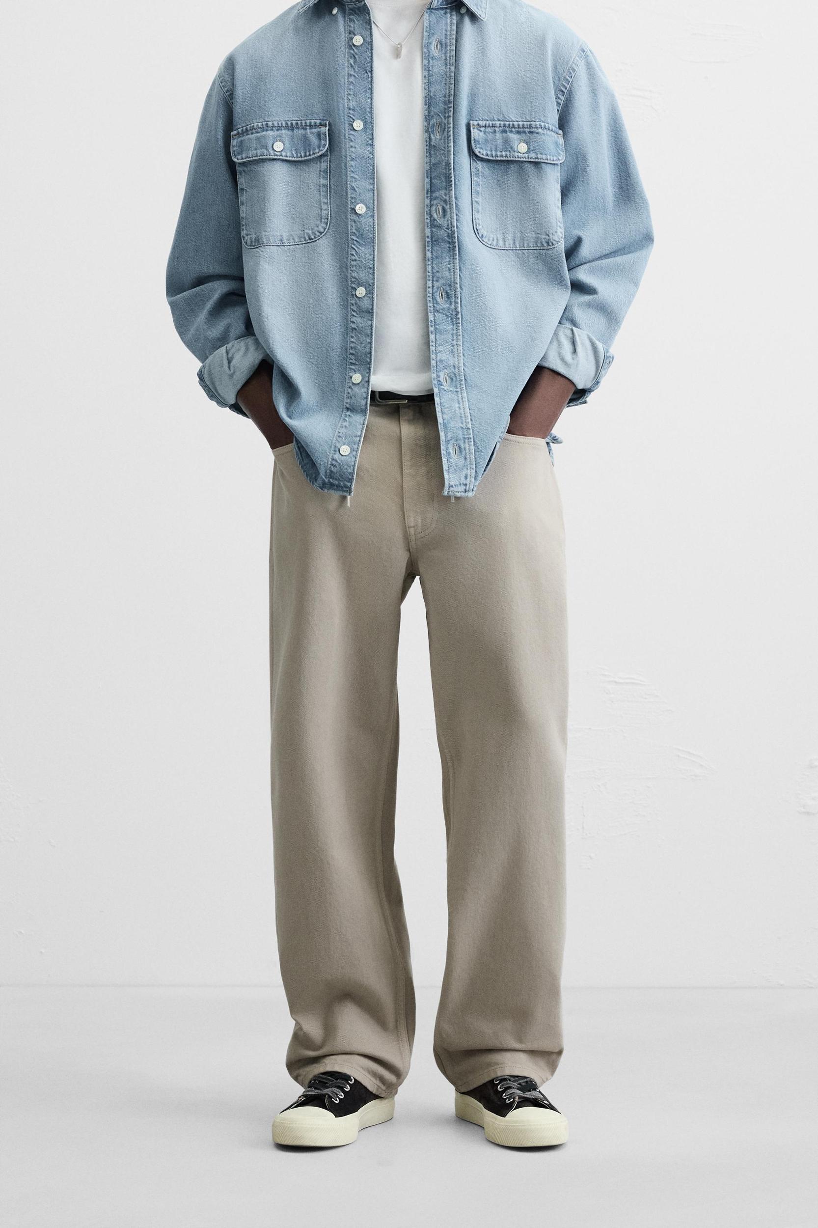 RELAXED FIT DRAWSTRING JEANS Product Image