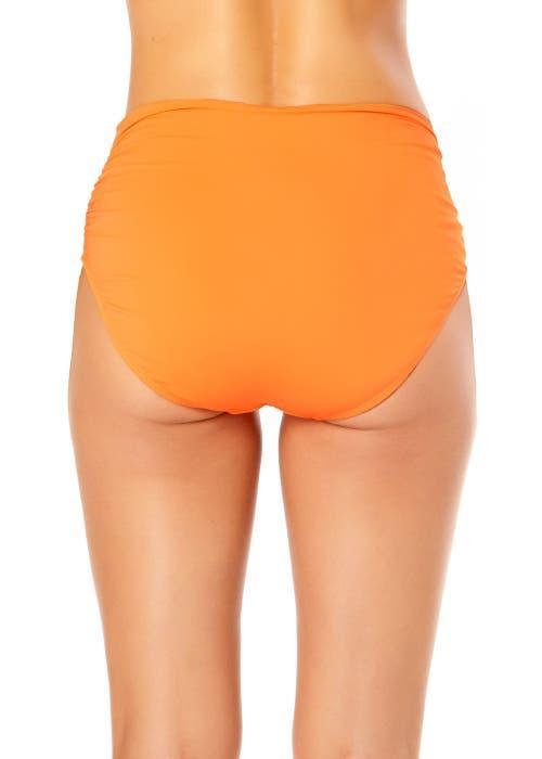 Anne Cole Women's Live In Color Convertible High Waist Shirred Swim Bottom in Orange at Nordstrom, Size Large Product Image