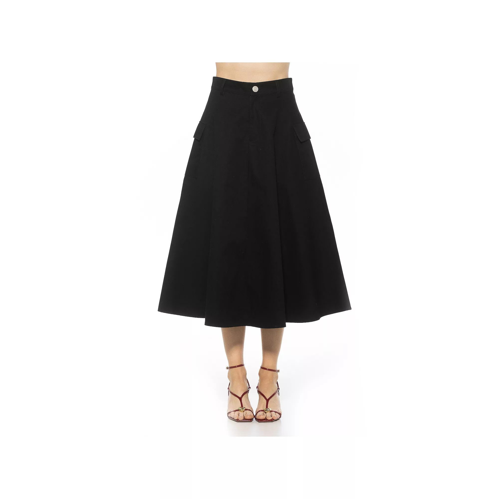 Women's ALEXIA ADMOR Cargo Belted Midi Skirt, Size: 14, Green Product Image