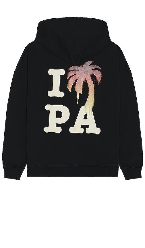 Palm Angels I Love PA Hoodie in Black. Size S. Product Image