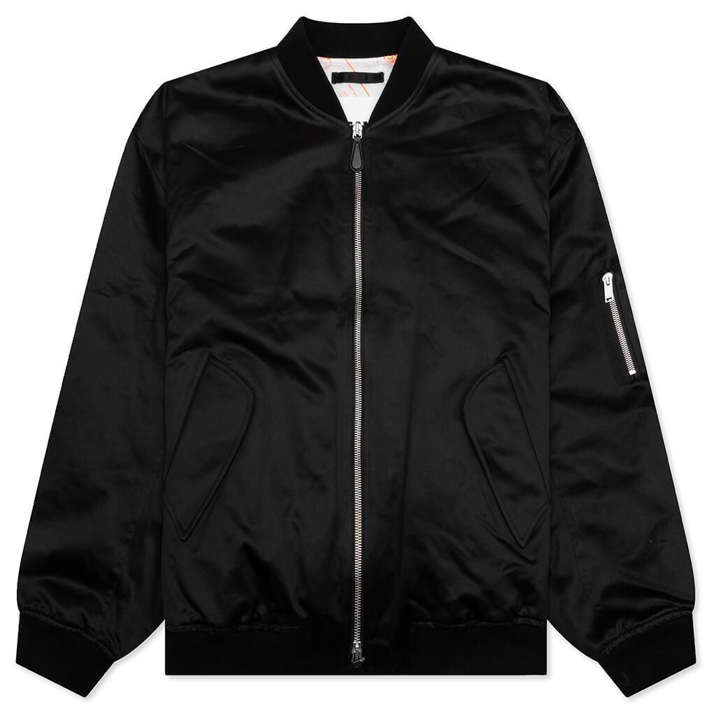 Oversized Bomber Jacket - Pitch Black Male Product Image