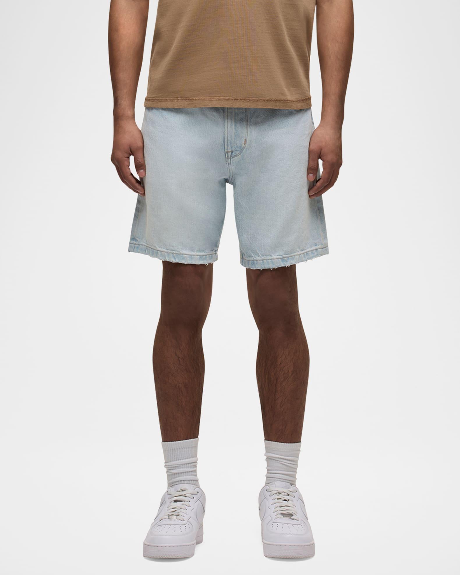 Men's Clint Light Wash Cotton Denim Shorts Product Image