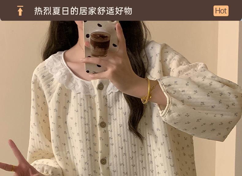 Pajama Set: Patterned Shirt + Pants Product Image