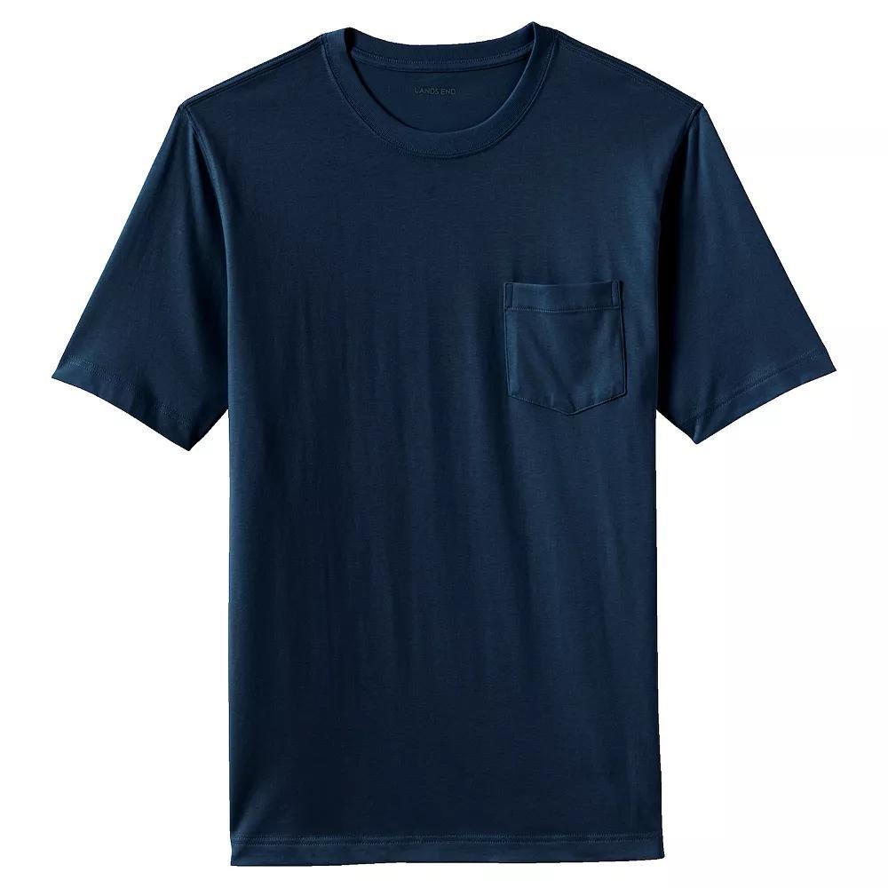 Big & Tall Lands' End Super Pocket Tee, Men's, Size: Large Tall, Gray Grey Product Image