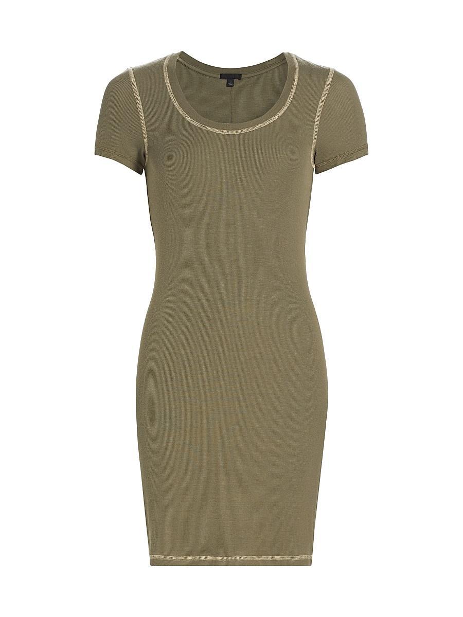 Womens Fitted Rib-Knit Minidress Product Image